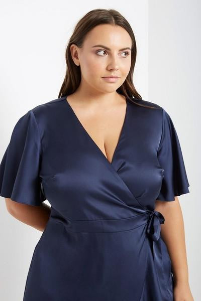 Z-Midnight Rendezvous Wrap Dress Navy-SOLD-SOLD-Daring Diva Australia