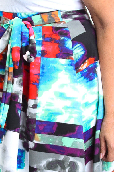 Z-Abstract Flared Ponti Dress-SOLD-SOLD-Daring Diva Australia