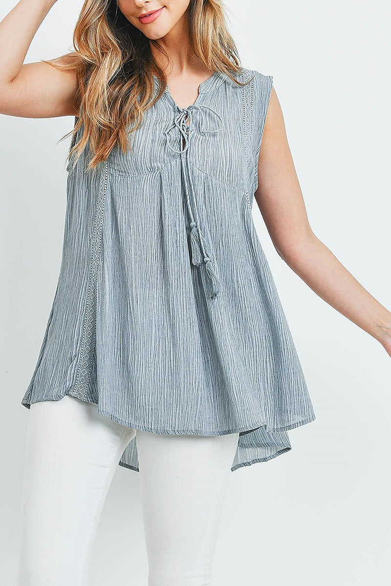 Tassel Tie Loose Fit Top