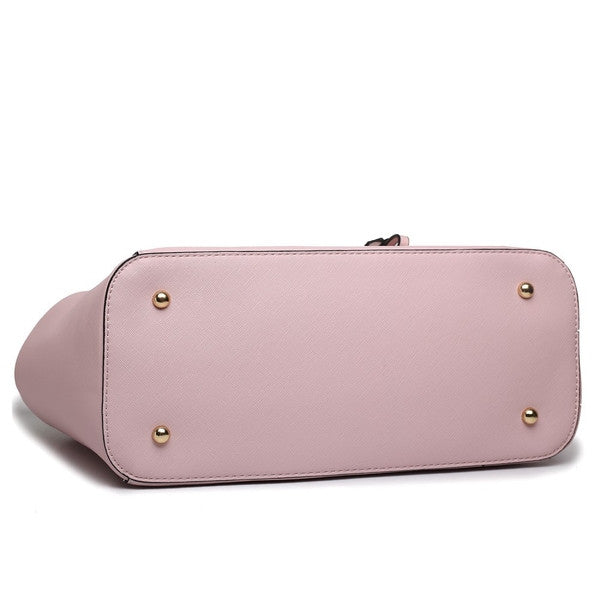 Z-ADJUSTABLE HANDLE TOTE BAG BEIGE AND PINK-SOLD-SOLD-Daring Diva Australia