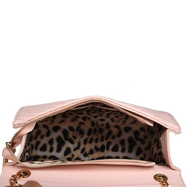 Z-QUILTED CHAIN SHOULDER BAG PINK-SOLD-SOLD-Daring Diva Australia