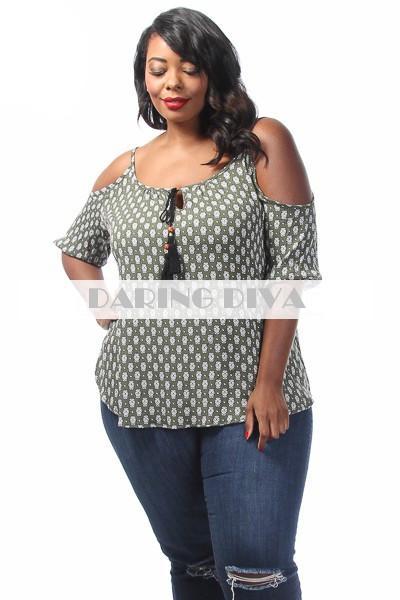Z-Peek A Boo Printed Top-SOLD-SOLD-Daring Diva Australia