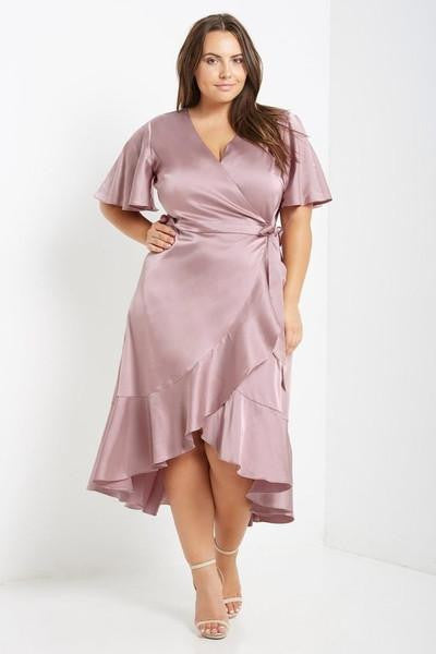 Z-Midnight Rendezvous Wrap Dress Pink-SOLD-SOLD-Daring Diva Australia