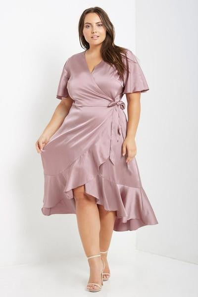 Z-Midnight Rendezvous Wrap Dress Pink-SOLD-SOLD-Daring Diva Australia
