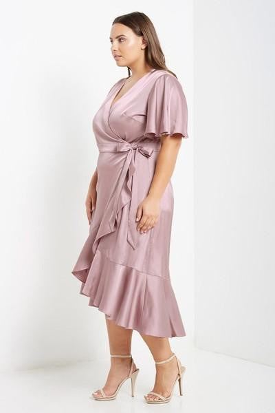 Z-Midnight Rendezvous Wrap Dress Pink-SOLD-SOLD-Daring Diva Australia