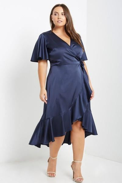 Z-Midnight Rendezvous Wrap Dress Navy-SOLD-SOLD-Daring Diva Australia