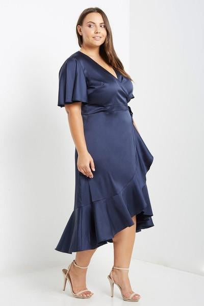 Z-Midnight Rendezvous Wrap Dress Navy-SOLD-SOLD-Daring Diva Australia
