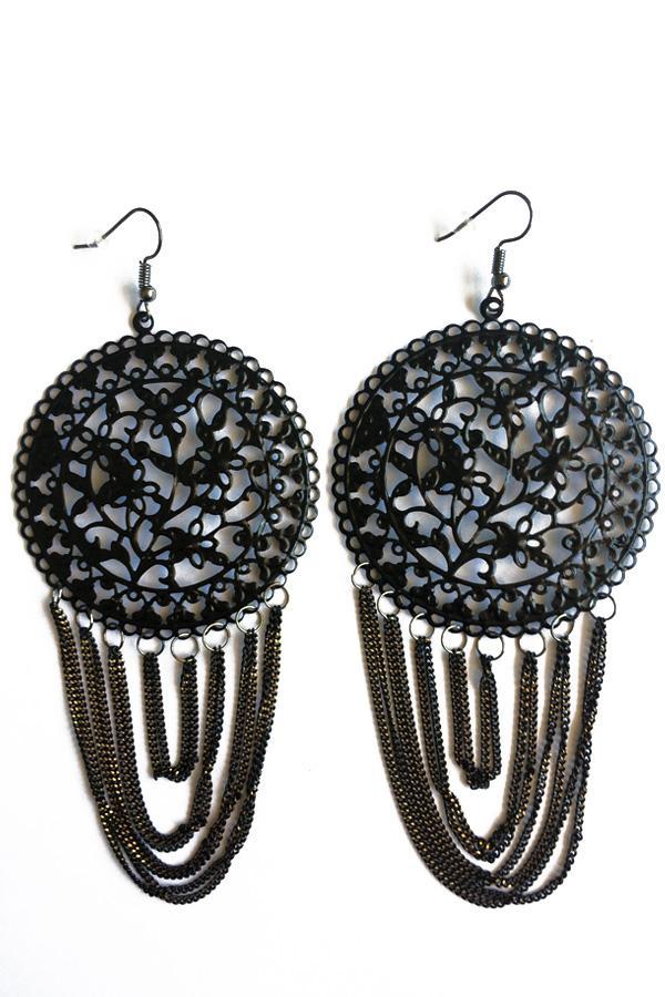 Tassel Design Drop Earrings-Jewellery-Jewellery-Black-Daring Diva Australia, jewellery, jewelry, rings, earrings, necklaces, bracelet, bangles, choker, fashion jewellery, accessories, gold jewelry, silver jewellery, cheap jewellery, jewellery stores, imitation jewellery, fashion earrings, fashion rings, fashion necklace, costume jewellery, women’s jewellery, earrings for women, gold necklace for women, gold ring for women, women ring, silver necklace for women, silver ring for women, black earrings
