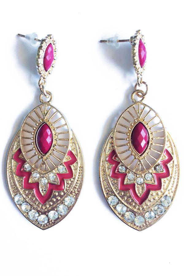 Oval Stone Drop Earrings-Jewellery-Jewellery-Daring Diva Australia, jewellery, jewelry, rings, earrings, necklaces, bracelet, bangles, choker, fashion jewellery, accessories, gold jewelry, silver jewellery, cheap jewellery, jewellery stores, imitation jewellery, fashion earrings, fashion rings, fashion necklace, costume jewellery