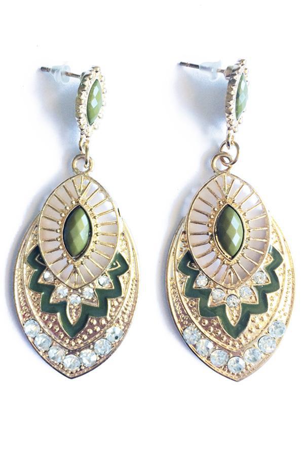 Oval Stone Drop Earrings-Jewellery-Jewellery-Daring Diva Australia, jewellery, jewelry, rings, earrings, necklaces, bracelet, bangles, choker, fashion jewellery, accessories, gold jewelry, silver jewellery, cheap jewellery, jewellery stores, imitation jewellery, fashion earrings, fashion rings, fashion necklace, costume jewellery