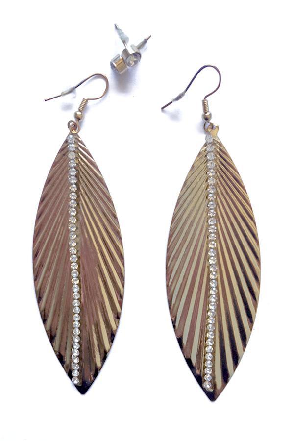 Diamante Leaf Earrings Silver-Jewellery-Jewellery-Silver-Daring Diva Australia, jewellery, jewelry, rings, earrings, necklaces, bracelet, bangles, choker, fashion jewellery, accessories, gold jewelry, silver jewellery, cheap jewellery, jewellery stores, imitation jewellery, fashion earrings, fashion rings, fashion necklace, costume jewellery