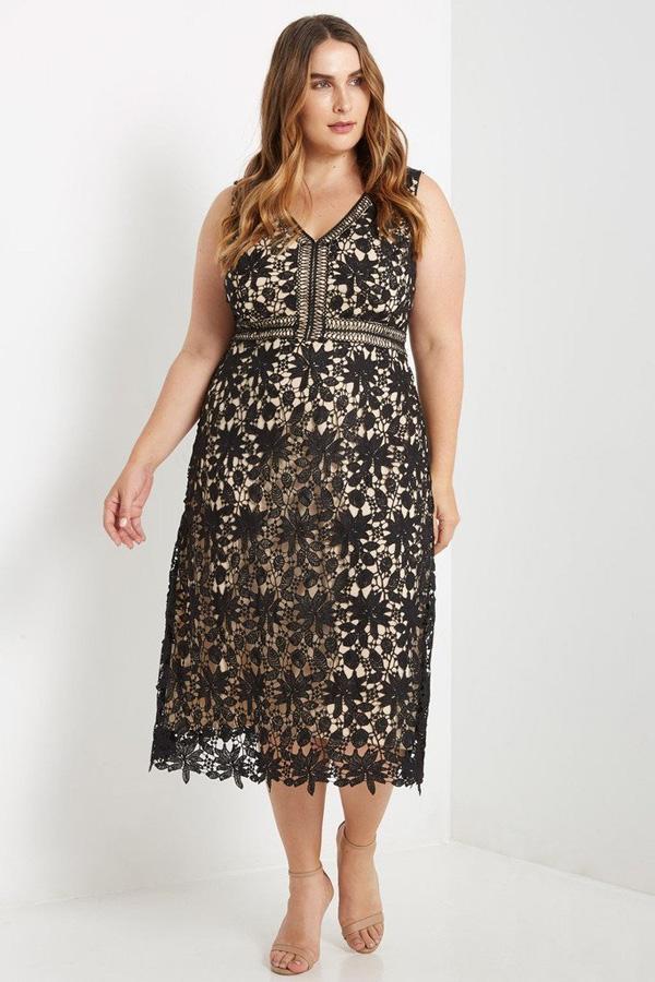 Deluxe Lace Midi Dress-Dresses-Daring Diva Australia-Daring Diva Australia