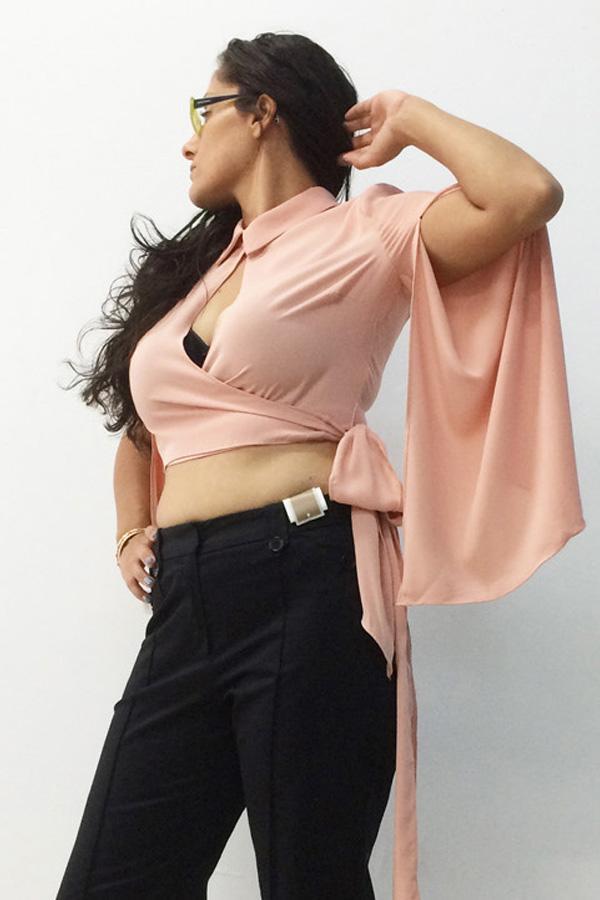 BLUSH WRAP TOP-SOLD-SOLD-Daring Diva Australia