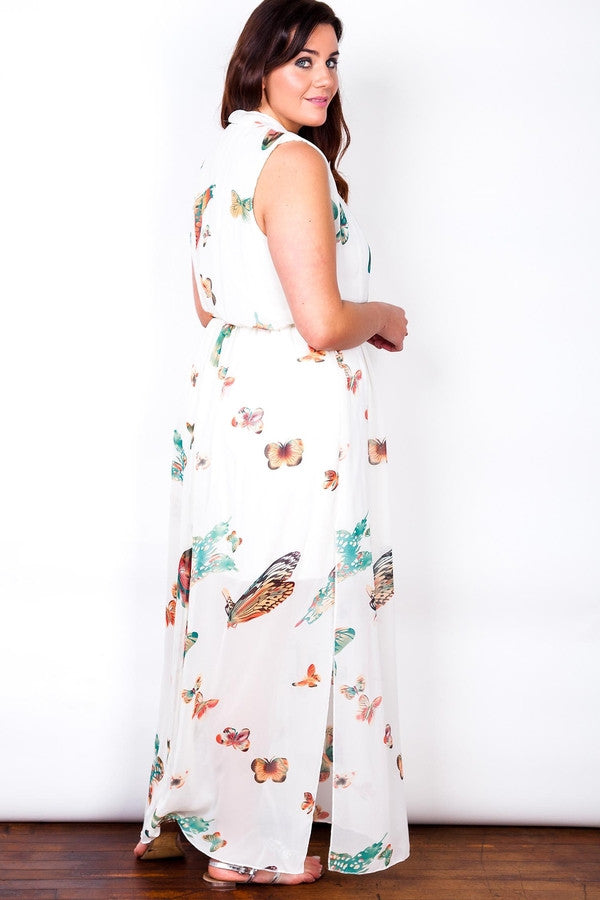 Z-Aqua Butterfly Maxi Dress-SOLD-SOLD-Daring Diva Australia