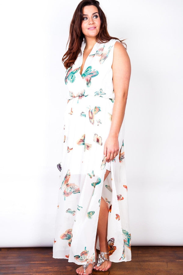 Z-Aqua Butterfly Maxi Dress-SOLD-SOLD-Daring Diva Australia